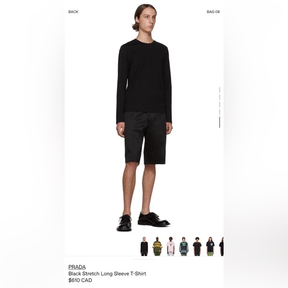 Prada Black Stretch Long Sleeve T-Shirt (size XL) - Picture 8 of 8